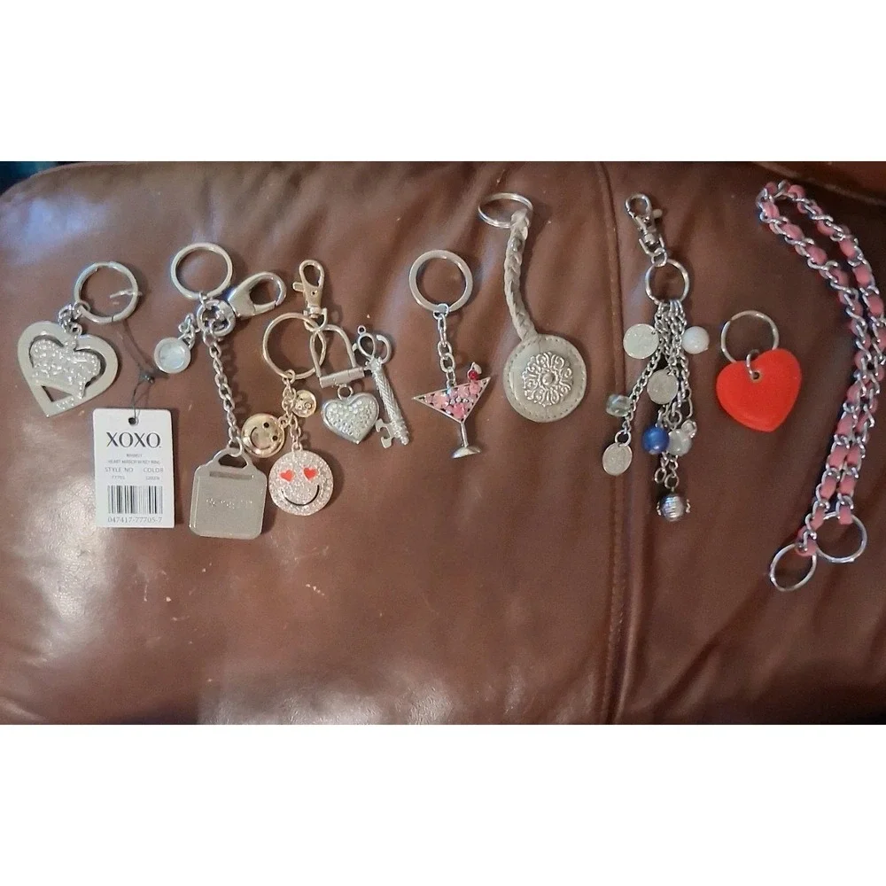 Vintage Y2K Bag Charm Lot Keychain Hang Tag Fob Bling Glitz 8+ Pieces